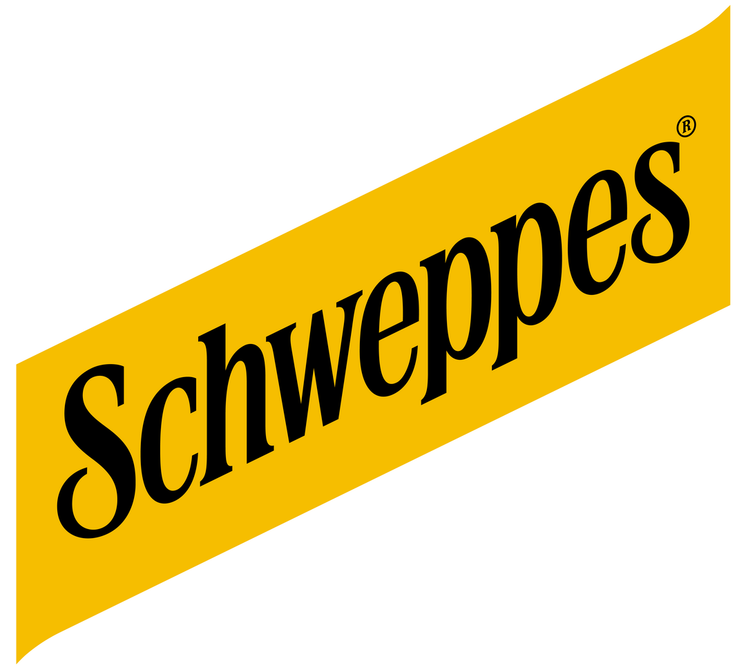 Schweppes Assets Wordmark Sash Black on Yellow RGB